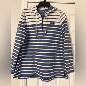 L.L. Bean Blue and White Striped Hoodie